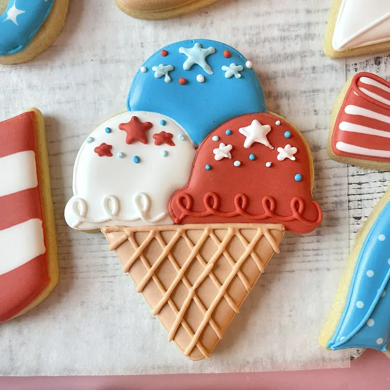 Triple-Scoop Ice Cream Cookie Cutter Stl File (Digital) 1