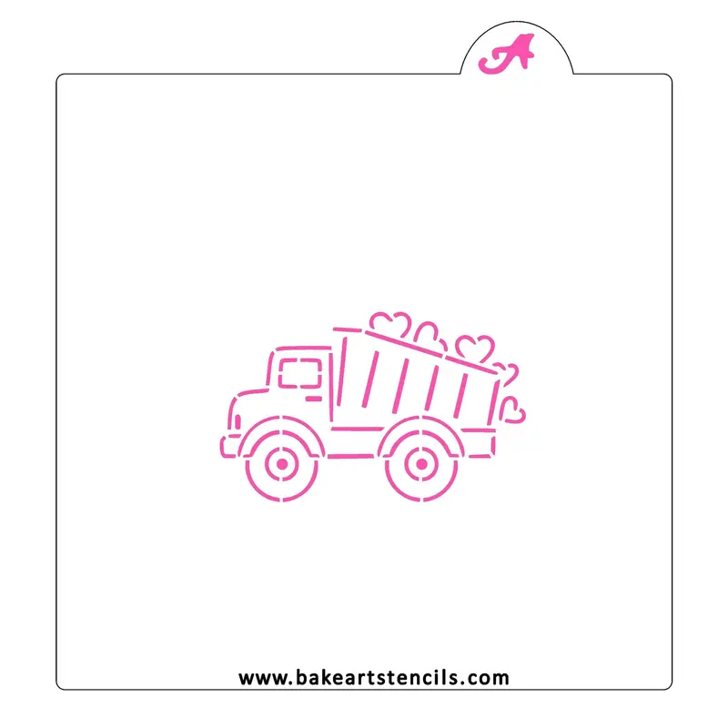 Truck-Shaped Heart Design Paint-Your-Own Cookie Stencil 1