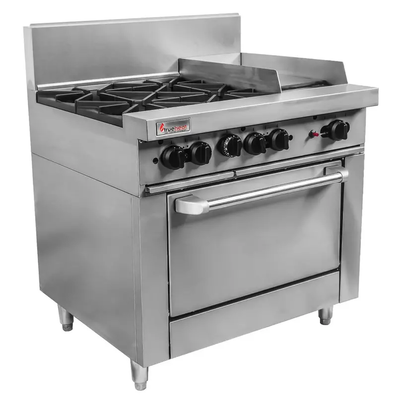 Trueheat Rcr9-4-3G Gas Range Oven With Four Burners + 300 Mm Griddle 1