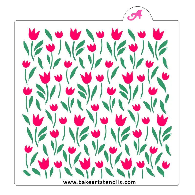 Tulip Bloom Dual-Design Cookie Stencil Set (2-Piece) 1