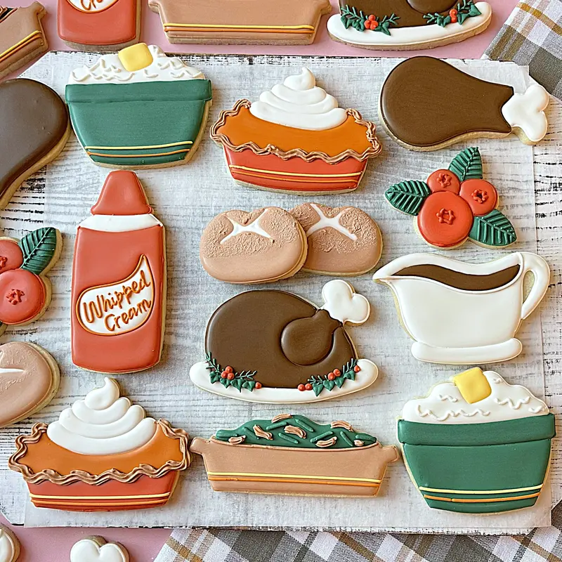 Turkey Dinner Cookie Cutter Set – 9-Piece Stl Bundle 1