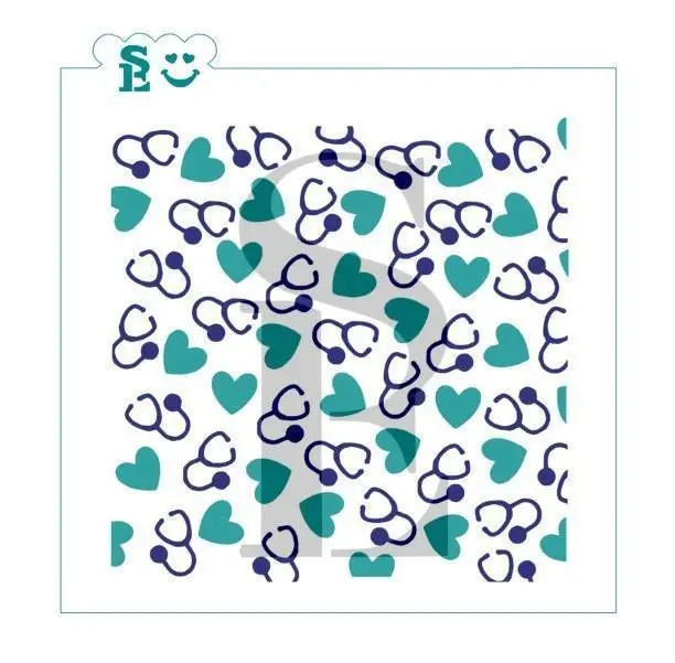 Two-Piece Stethoscope Stencil Set For Medical-Themed Treats 1