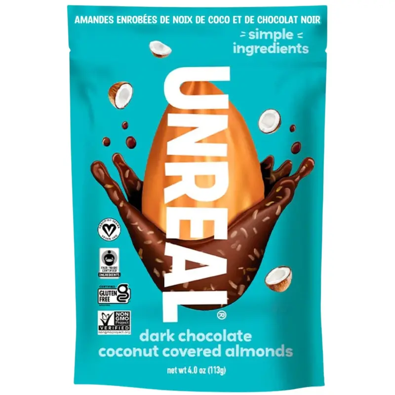 Unreal Dark Chocolate Coconut Almonds – 113G Gourmet Treat 1