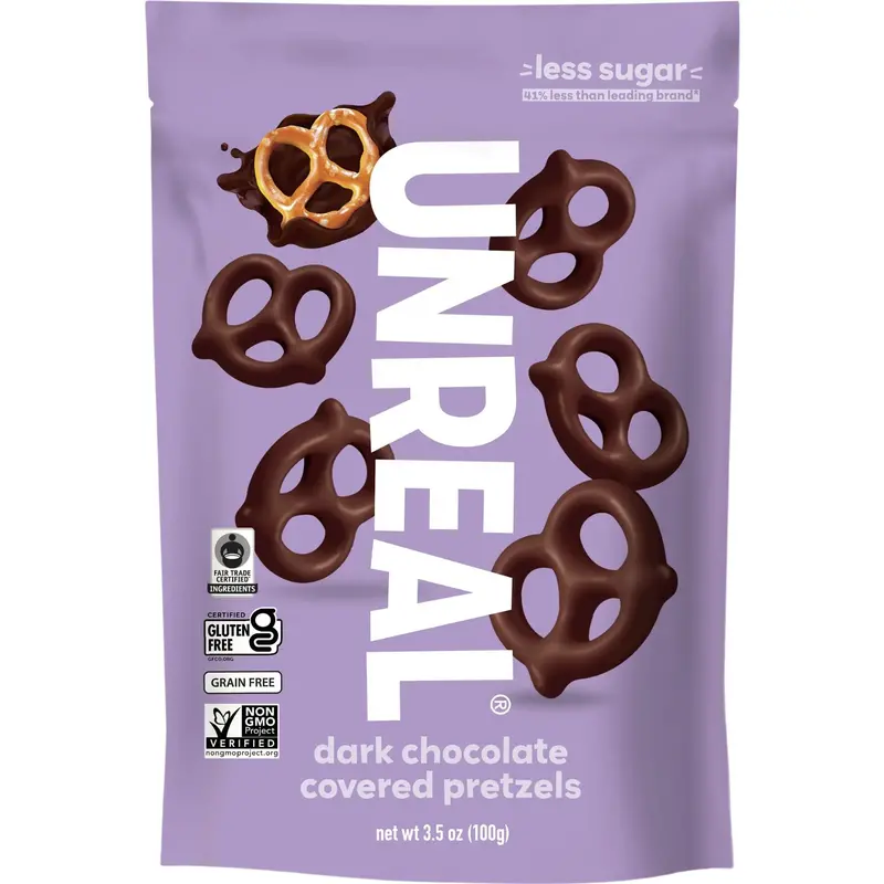 Unreal Dark Chocolate-Covered Pretzels – 100G 1