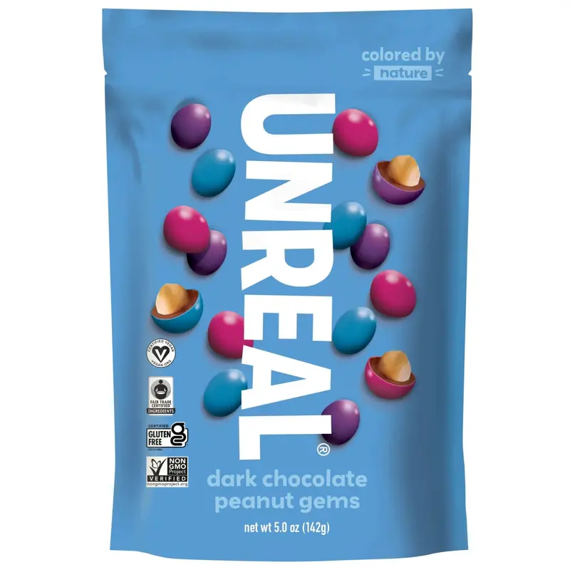 Unreal Dark Chocolate Peanut Gems – 142G Gluten-Free, Soy-Free Snack 1