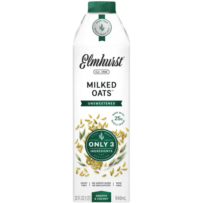 Unsweetened Oat Milk – Elmhurst, 946 Ml Smooth & Creamy Plant-Based Milk 1