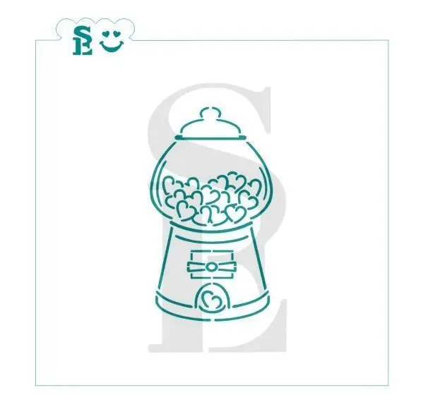 Valentine’S Gumball Machine Cookie Stencil (Pyo/Se) 1