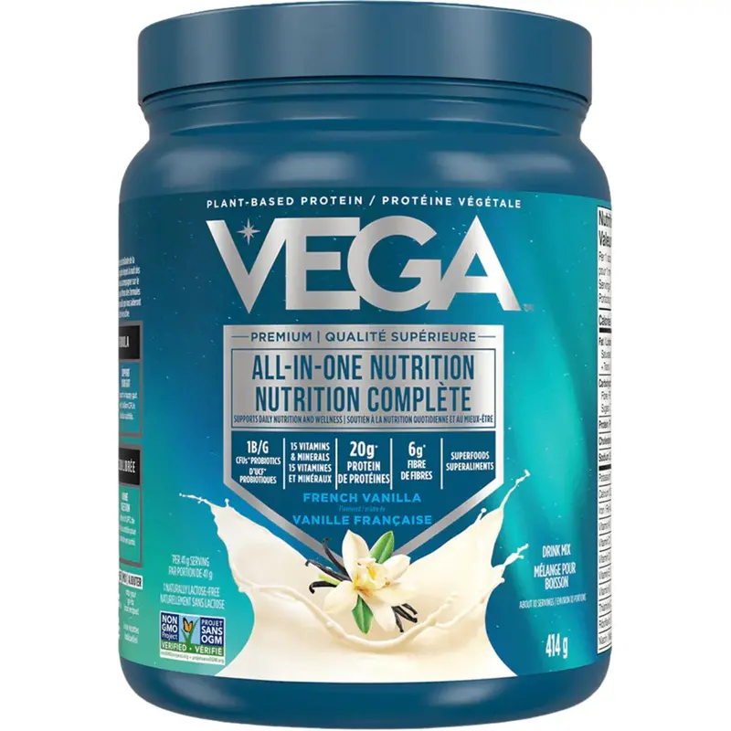 Vega All-In-One Plant-Based Nutrition Powder – French Vanilla Flavor (414 G) 1