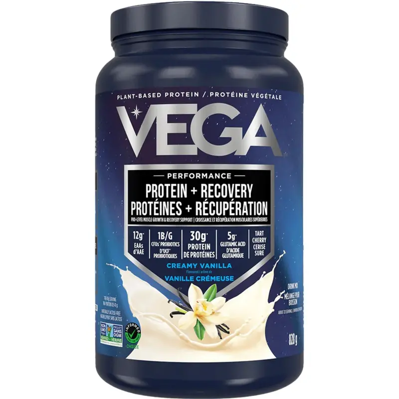 Vega Plant-Based Protein + Recovery Powder – Vanilla Flavor, 828G 1