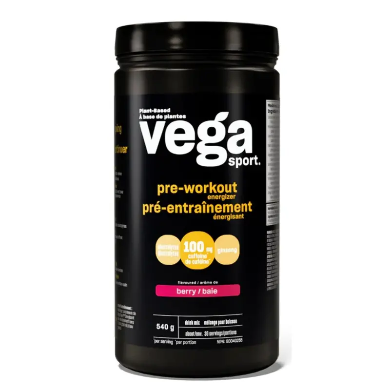 Vega Sport Pre-Workout Energizer – Berry Flavor, 540G 1
