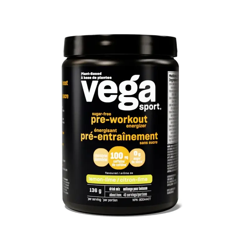Vega Sport Sugar-Free Pre-Workout – Lemon Lime Flavor, 136 G 1