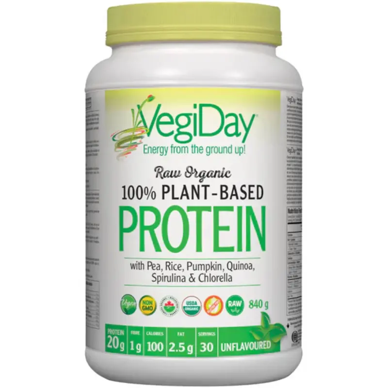 Vegiday Unflavoured Organic Plant Protein Powder – 840 G 1