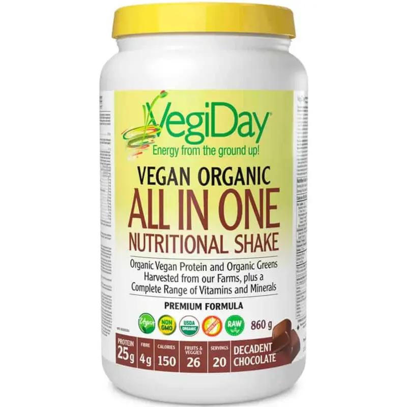 Vegiday Vegan Decadent Chocolate Nutritional Shake – Organic, Dairy-Free, 860G 1