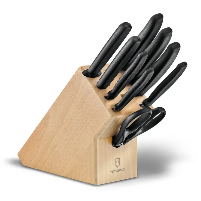 Victorinox Swiss Classic 10-Piece Knife Block Set With Beechwood Stand 1