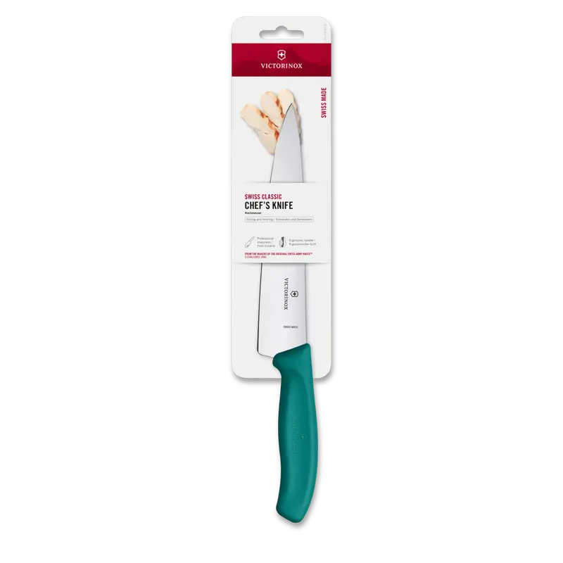 Victorinox Swiss Classic 19Cm Chef’S Knife – Ergonomic Green Handle, Blister Pack 1