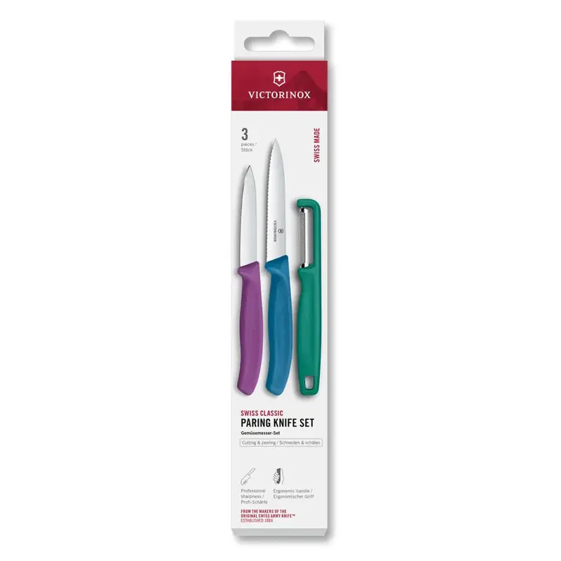 Victorinox Swiss Classic 3-Piece Multicolour Paring Knife Set With I-Peeler 1
