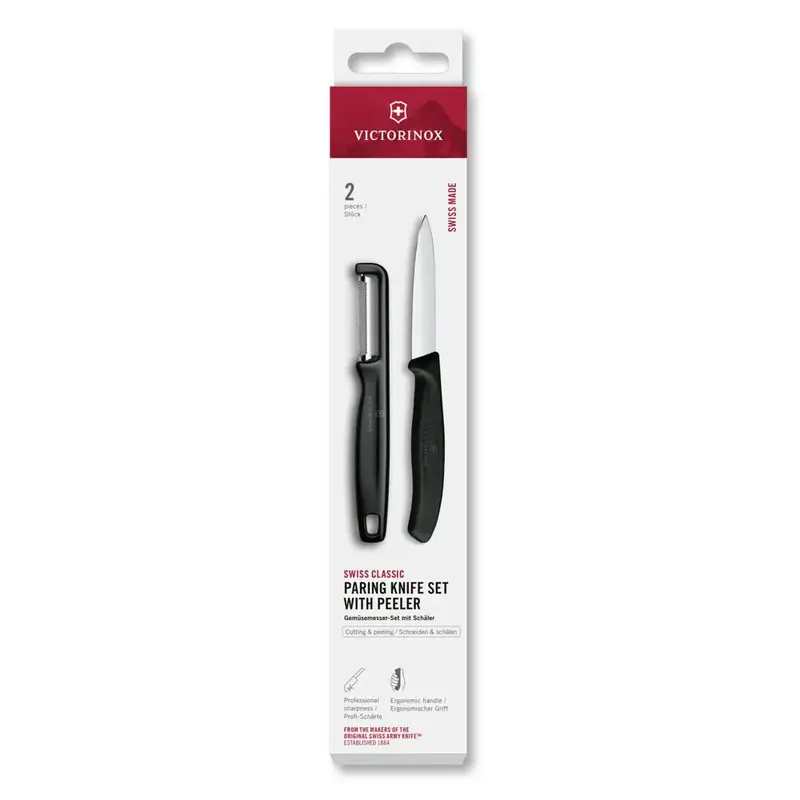 Victorinox Swiss Classic Black Paring Knife Set With I-Peeler 1