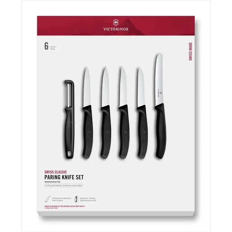 Victorinox Swiss Classic Paring Knife Set – 6-Piece Black Handle 1