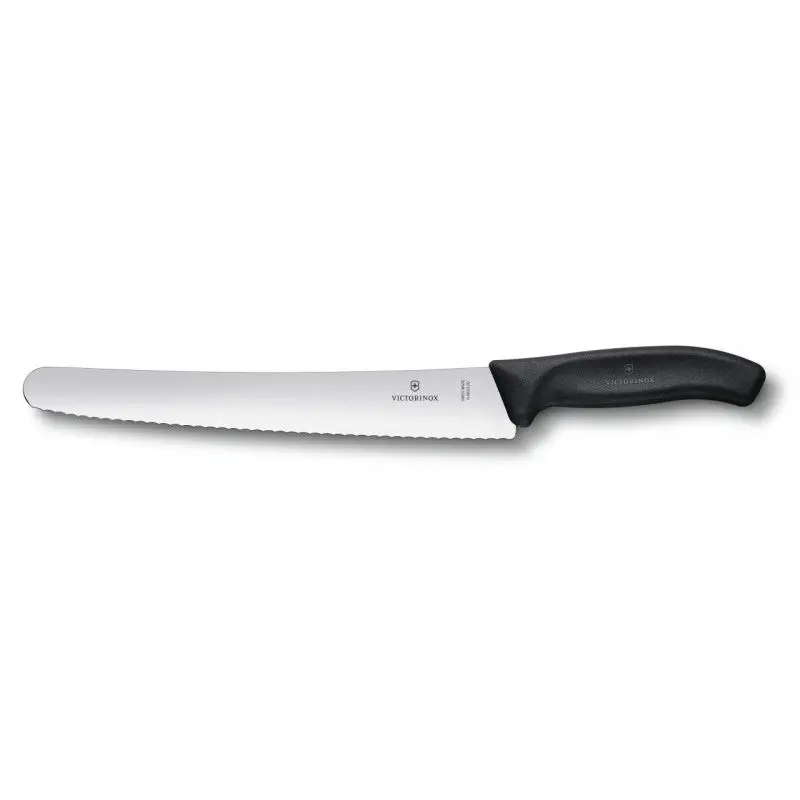 Victorinox Swiss Classic Pastry Knife – 26Cm Serrated Blade, Black Handle (Blister Pack) 1