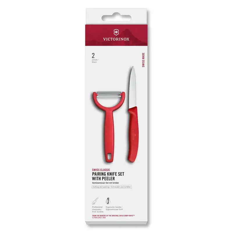 Victorinox Swiss Classic Red Paring Knife Set With Y-Peeler 1