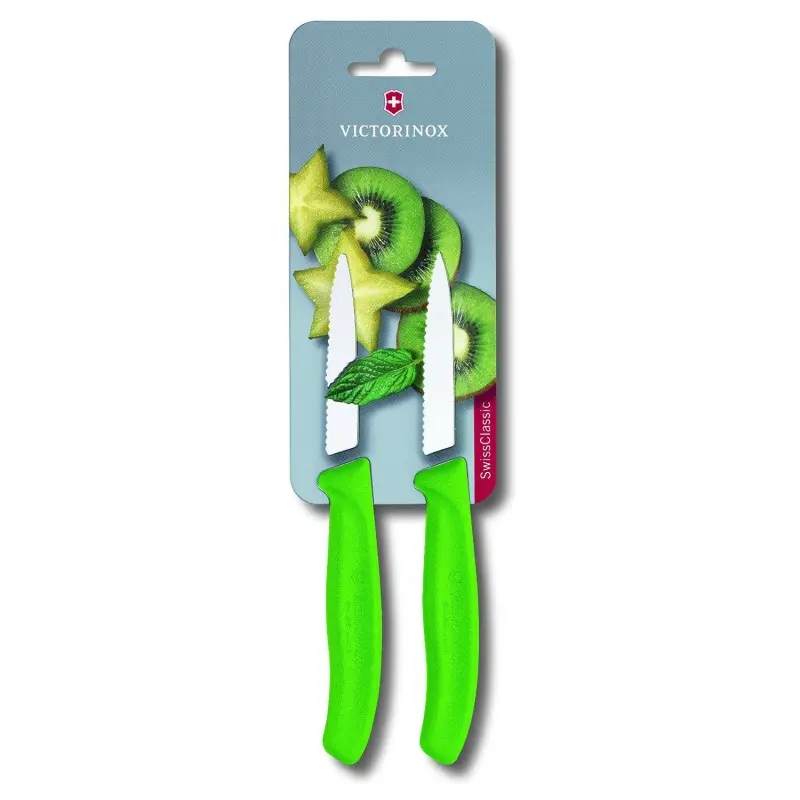 Victorinox Swiss Classic Serrated Paring Knife – 8Cm Green Twin Pack (Final Sale) 1