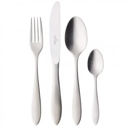 Villeroy & Boch Arthur Brushed 24-Piece Cutlery Set – Compact Modern Stainless Collection 1