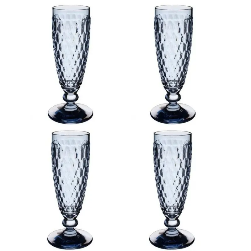 Villeroy & Boch Boston Coloured Champagne Flutes – Sapphire Blue (Set Of 4) 1