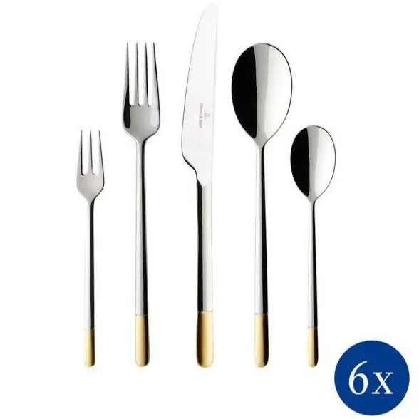 Villeroy & Boch Ella Gold-Trimmed Cutlery Set – 30-Piece 1