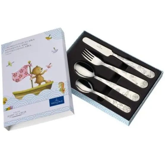 Villeroy & Boch Happy As A Bear Kids’ Cutlery Set – 4-Piece Child-Safe Stainless Steel Collection 1