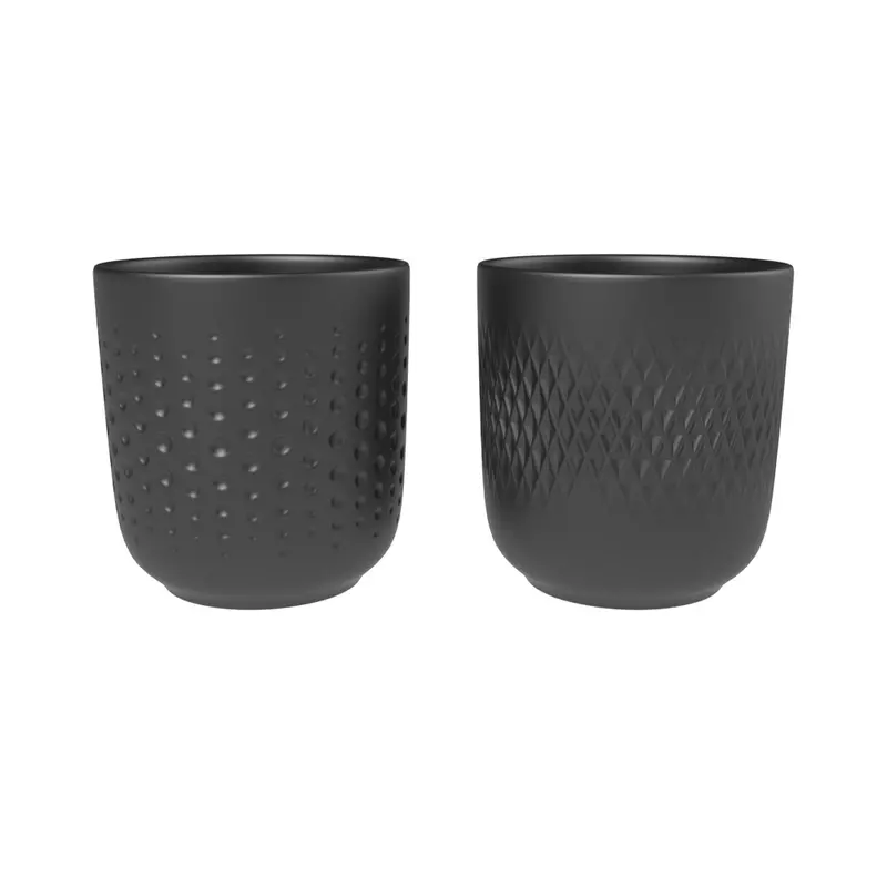 Villeroy & Boch Manufacture Collier Noir Mug Duo – Matte Black Ceramic Pair 1