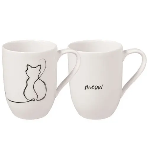 Villeroy & Boch Statement Lines Cat-Themed Mug Set (2 Pcs) 1