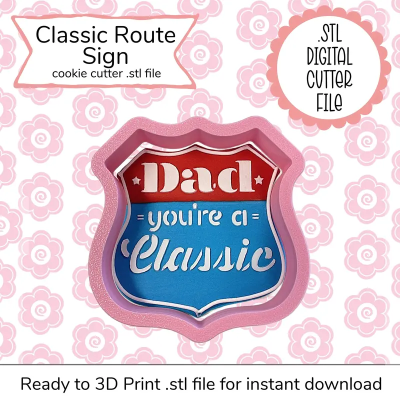 Vintage Route 66 Sign Cookie Cutter Stl File (Digital) 1