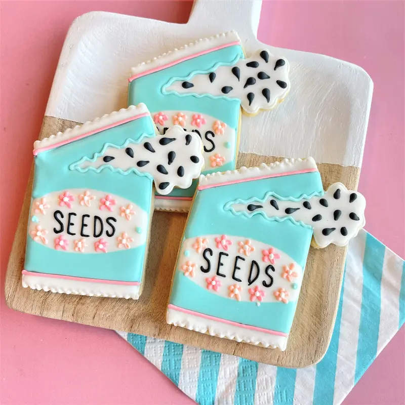 Vintage-Style Seed Packet Cookie Cutter For Botanical Cookies 1