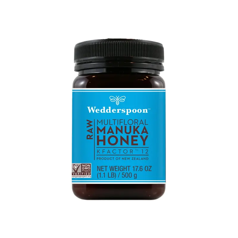 Wedderspoon Raw Multifloral Manuka Honey (Kfactor 12), 500 G Jar 1