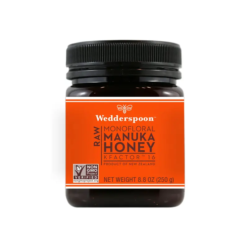 Wedderspoon Raw Multifloral Manuka Honey (Kfactor 16), 250 G Jar 1
