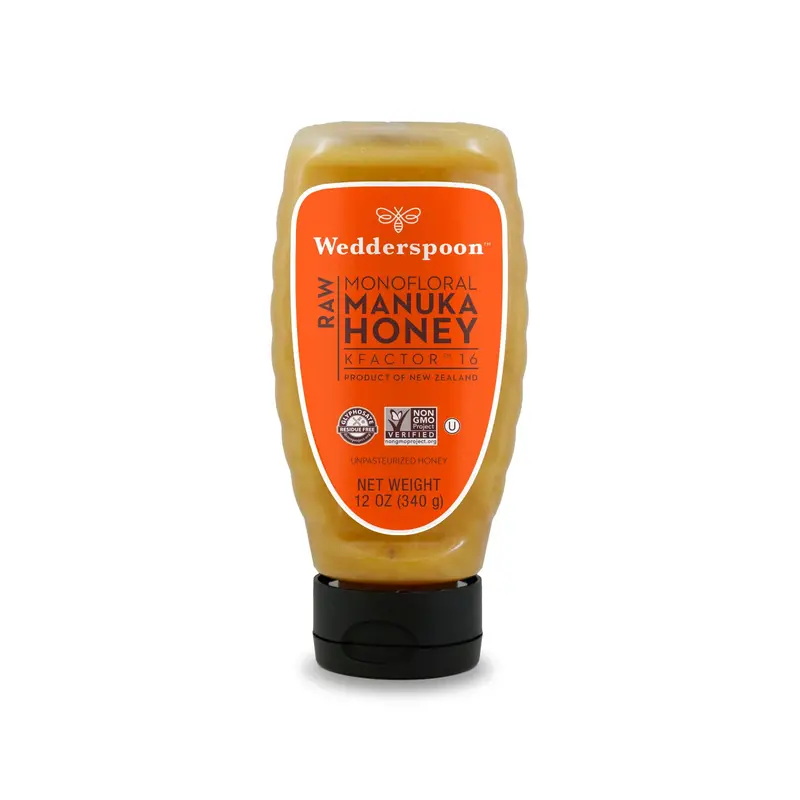 Wedderspoon Raw Multifloral Manuka Honey (Kfactor 16), 340 G Jar 1