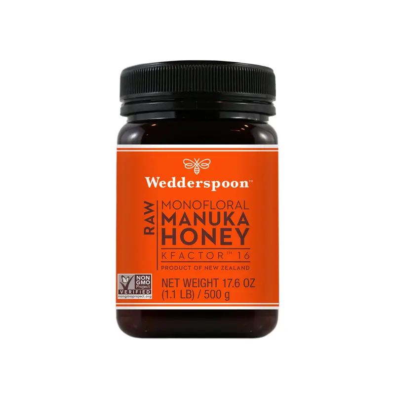 Wedderspoon Raw Multifloral Manuka Honey (Kfactor 16), 500 G Jar 1