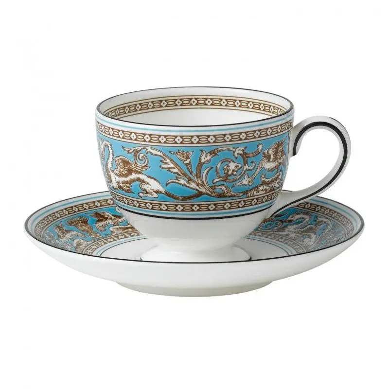 Wedgwood Florentine Turquoise Teacup And Saucer Set (2-Piece) 1