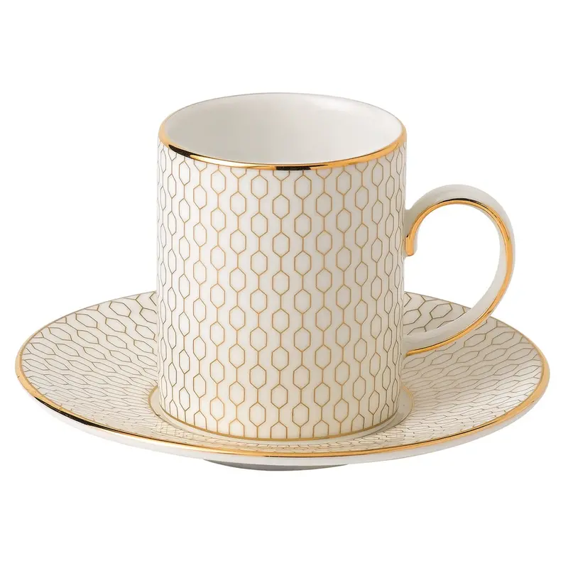 Wedgwood Gio Gold Coffee Cup & Saucer Set (2-Piece) – Modern Luxury 1