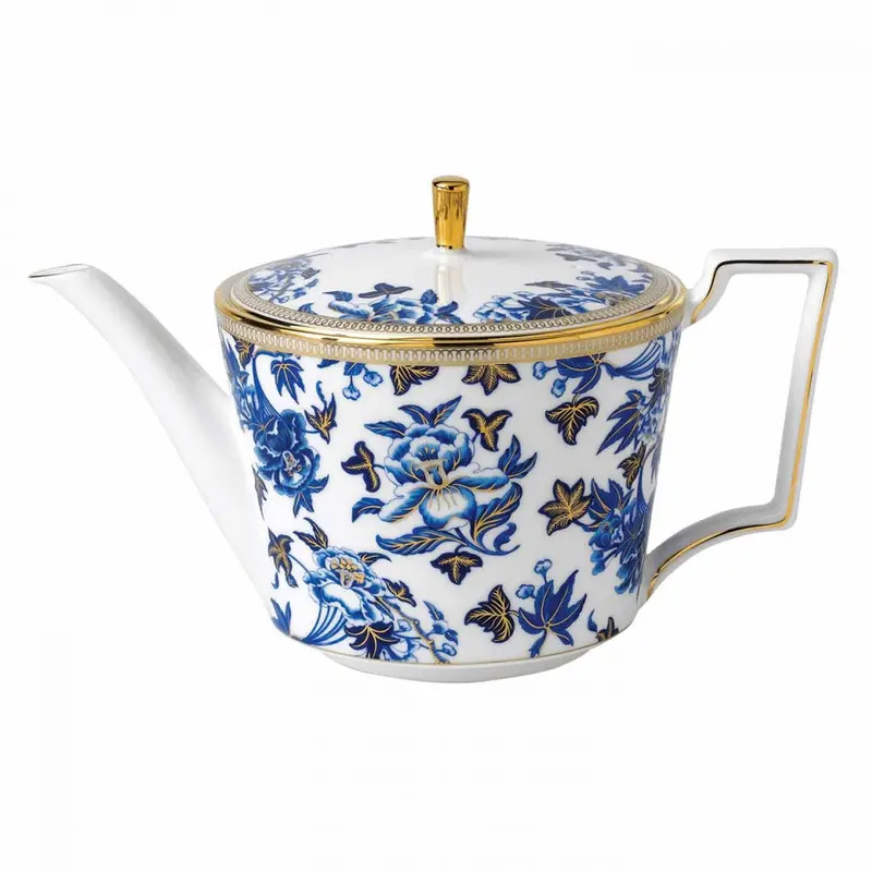 Wedgwood Hibiscus Teapot – Elegant Porcelain Tea Kettle With Floral Detailing 1