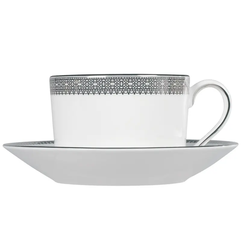 Wedgwood Vera Wang Lace Platinum Teacup And Saucer – 4-Piece Set 1