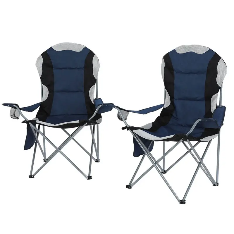 Weisshorn Compact Folding Camping Chairs – Navy Outdoor Seat Pair For Hiking, Fishing & Picnics 1
