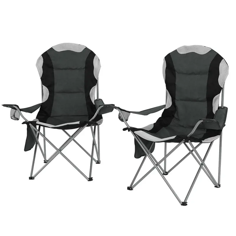 Weisshorn Foldable Padded Camping Chairs (2-Pack) – Grey 1