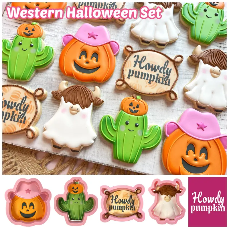 Western-Style Halloween Cookie Cutters + Matching Stencil Kit 1