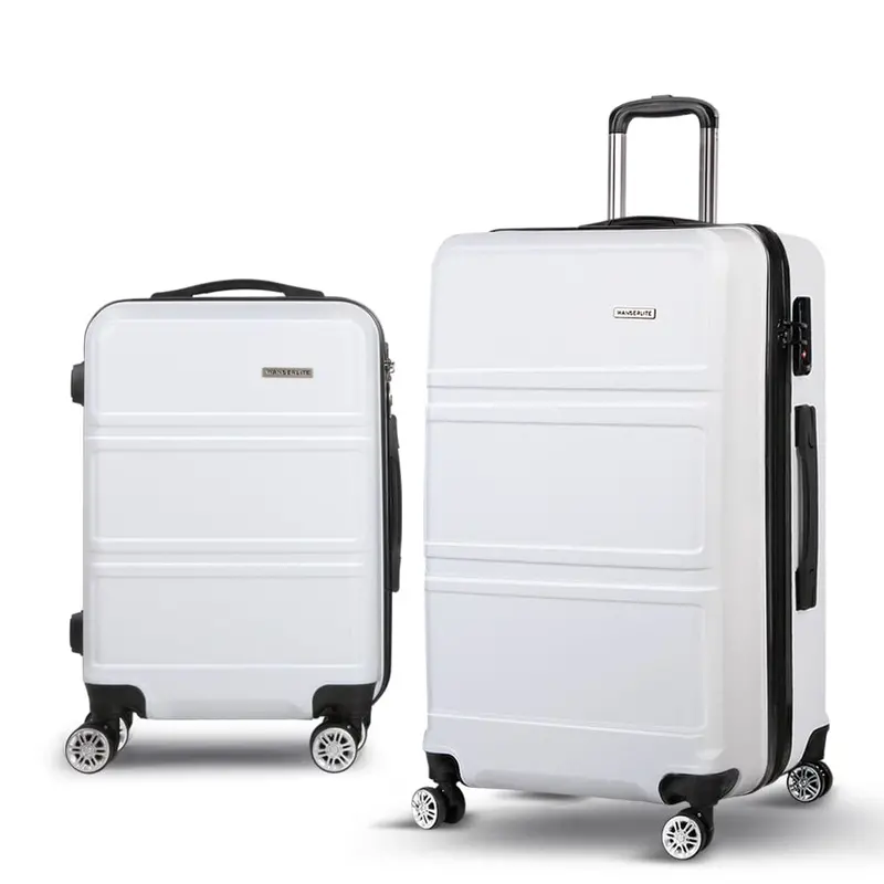 White 2-Piece Rigid Suitcase Combo – Lightweight Carry-On & Checked Sizes 1