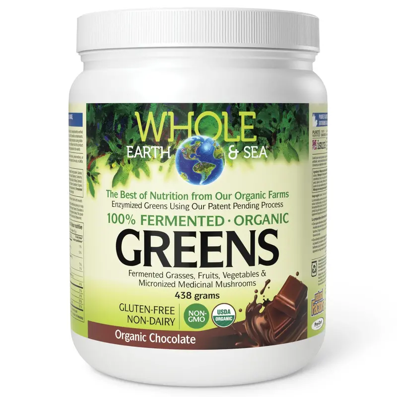 Whole Earth & Sea Fermented Organic Greens Powder – Chocolate Flavor, 438G 1