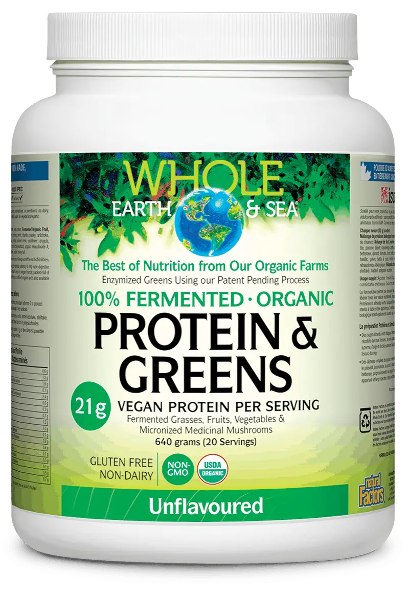 Whole Earth & Sea Organic Plant-Based Protein & Greens Powder – Unflavoured, 640G 1