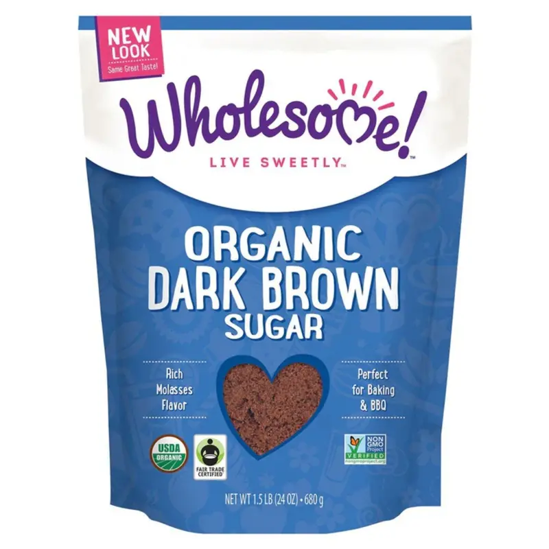Wholesome Sweeteners Organic Dark Brown Sugar – 681 G Moist, Molasses-Rich Sweetener 1