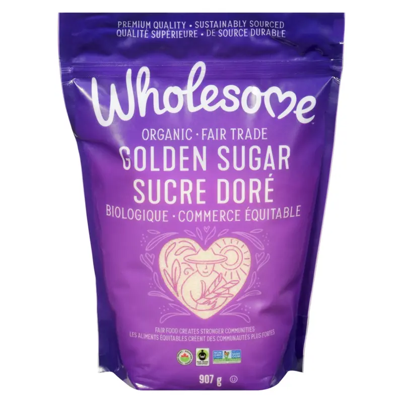 Wholesome Sweeteners Organic Golden Cane Sugar – 907 G Light Amber Crystalline Sweetener 1