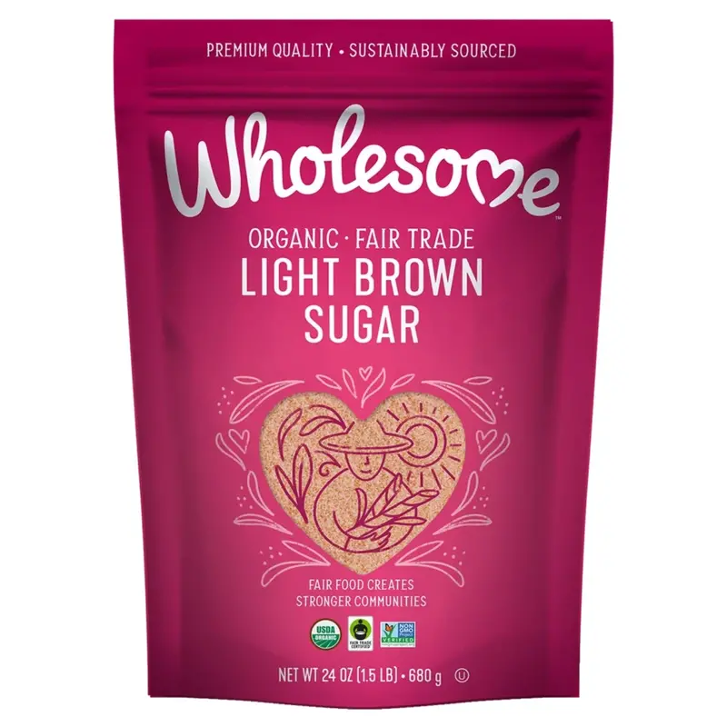 Wholesome Sweeteners Organic Light Brown Sugar – 680 G Mild, Soft-Brown Sweetener 1